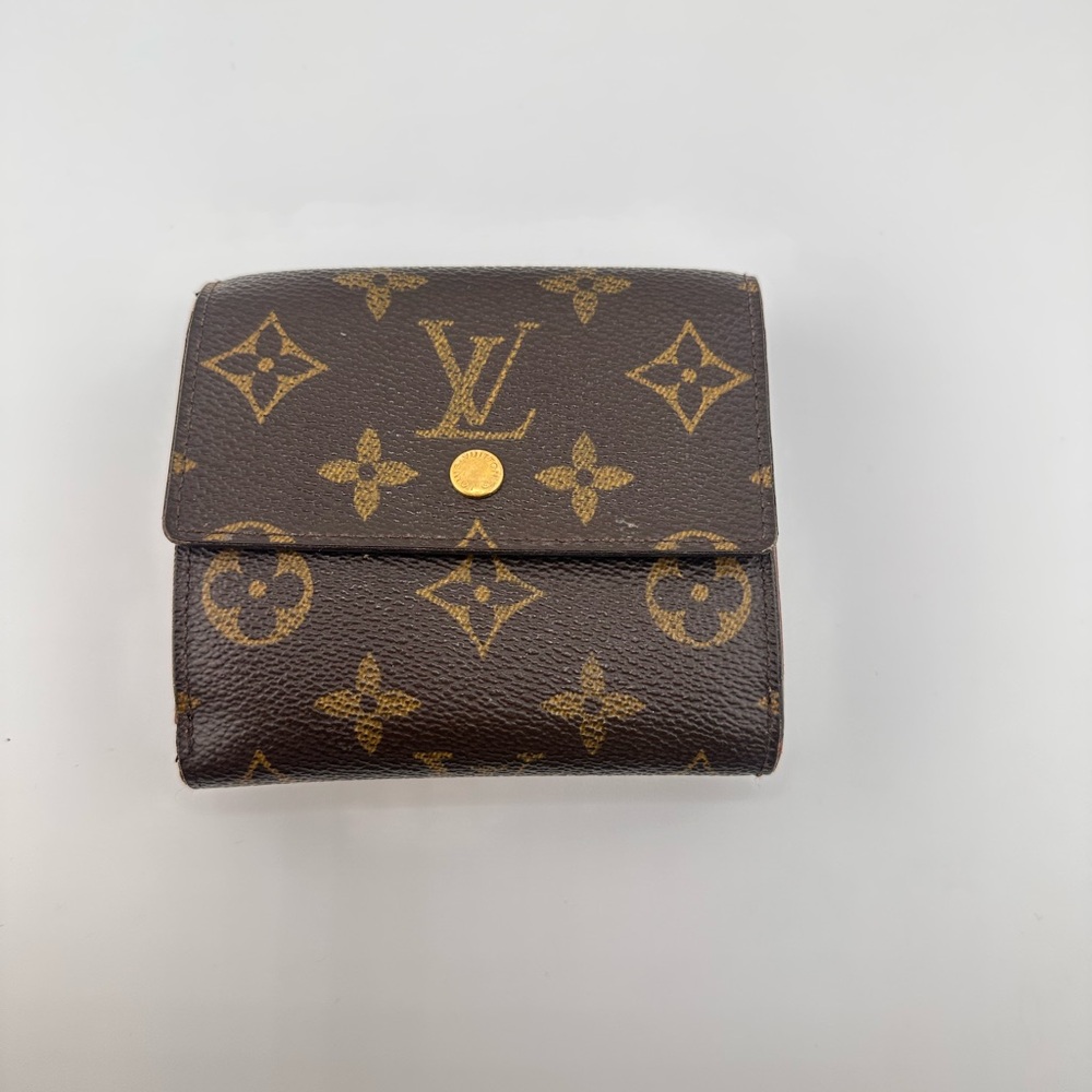 Louis Vuitton Elise Wallet vintage 2004 brown coated canvas monogram trifold